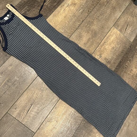 GAP Women's Rib Knit Racerback Maxi Dress Navy White Size M - Picture 8 of 10